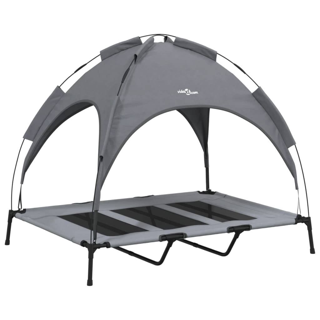 Grand Lit Chien avec Auvent Acier renforcé pour Extérieur Anthracite 122x93cm – ComfortXL Pet Living - Image 2