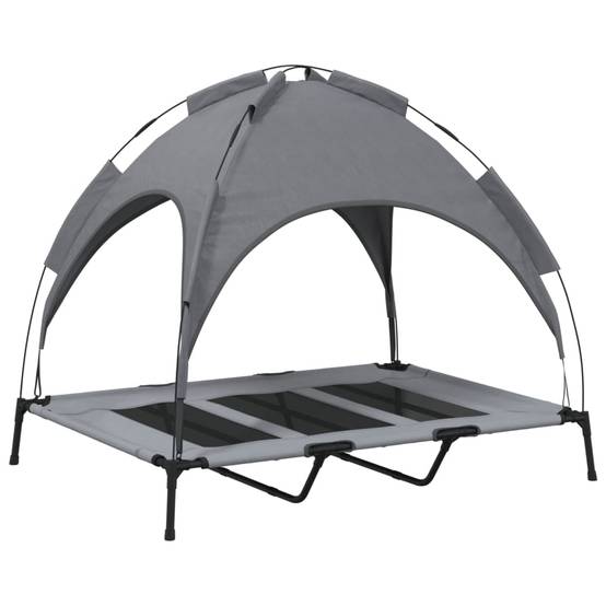 Grand Lit Chien avec Auvent Acier renforcé pour Extérieur Anthracite 122x93cm – ComfortXL Pet Living - Image 6
