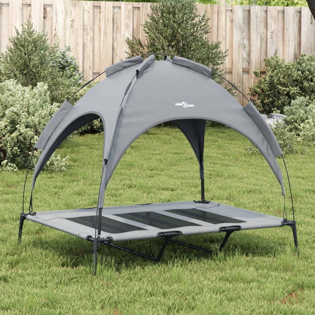 Grand Lit Chien avec Auvent Acier renforcé pour Extérieur Anthracite 122x93cm – ComfortXL Pet Living - Image 3