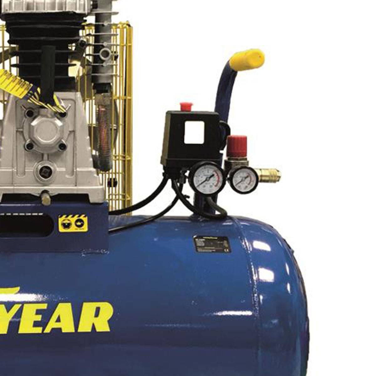 Compresseur d'air 10 bars Réservoir 100L à Courroie 3CV 2250W Débit air 350L/min GOODYEAR - Imagen 6