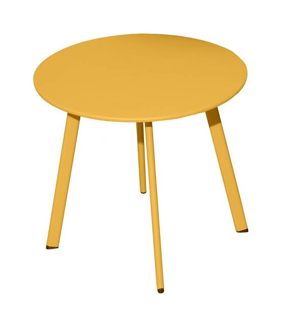 Proloisirs - Table basse de jardin Massaï ø 45 cm en acier époxy - miel PROLOISIRS - Image 1