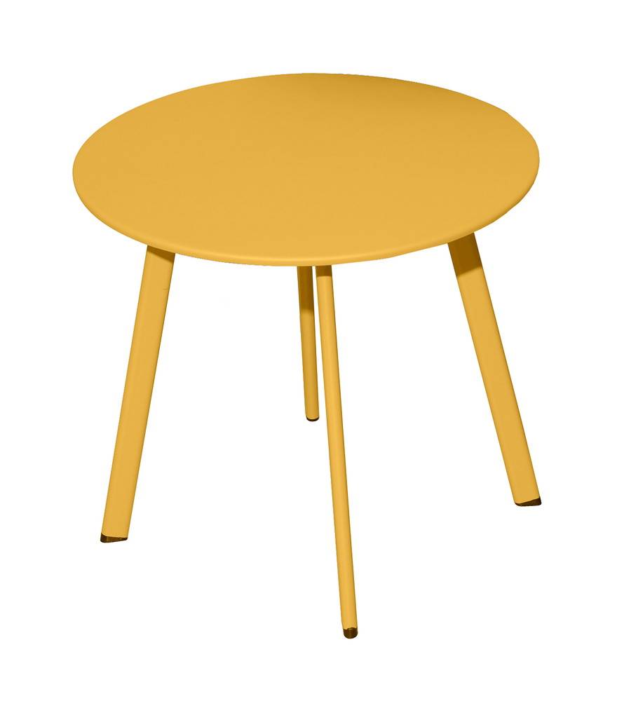 Proloisirs - Table basse de jardin Massaï ø 45 cm en acier époxy - miel PROLOISIRS