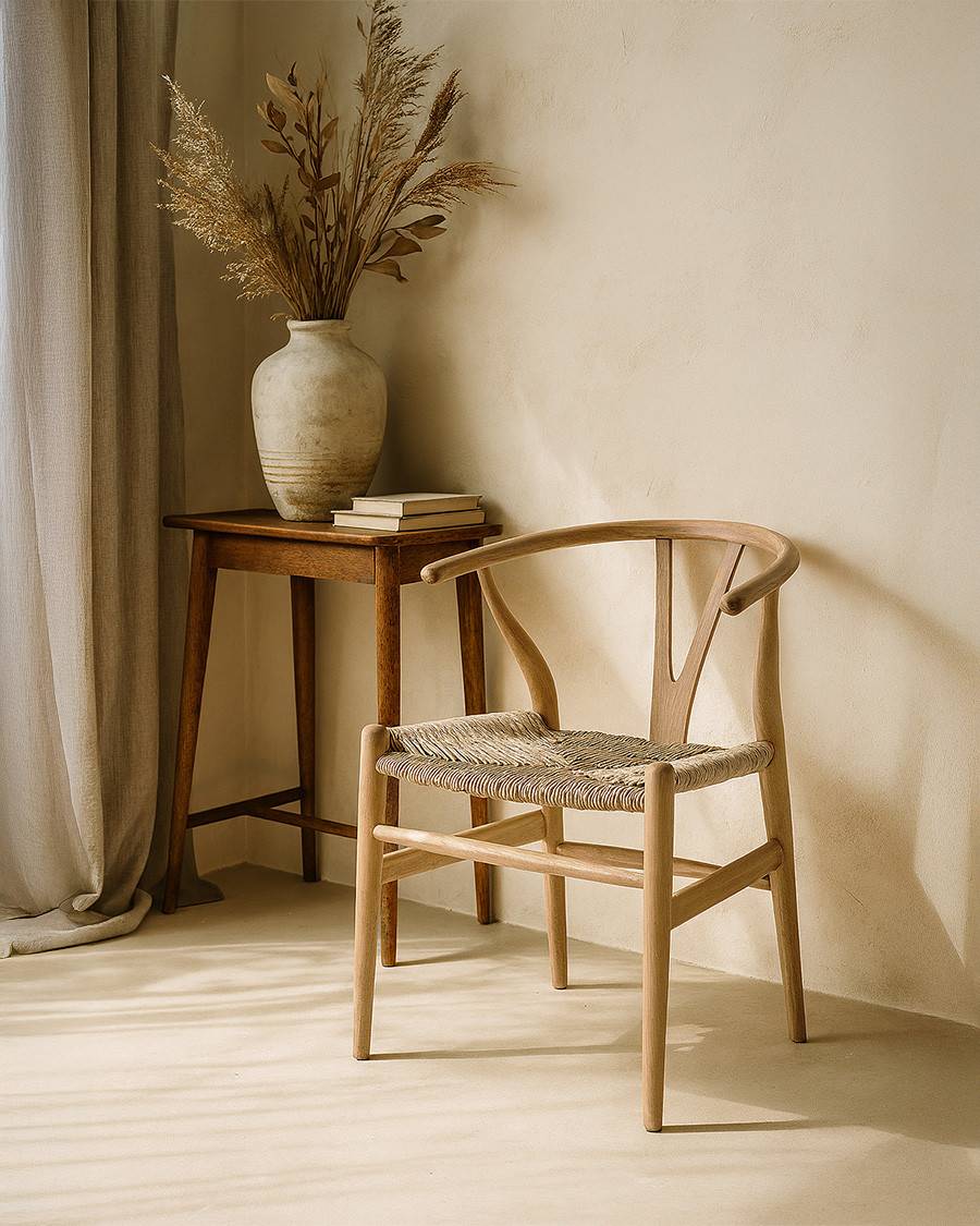 Lyia - Chaise en teck massif et rotin - UNIQKA - Imagen 1