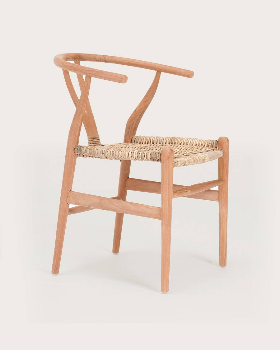 Lyia - Chaise en teck massif et rotin - UNIQKA - Imagen 2