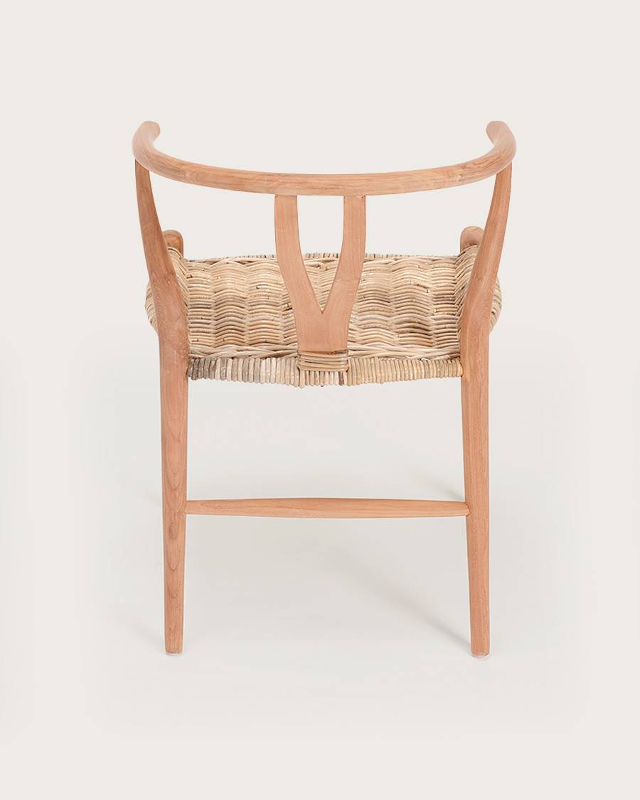 Lyia - Chaise en teck massif et rotin - UNIQKA - Imagen 5
