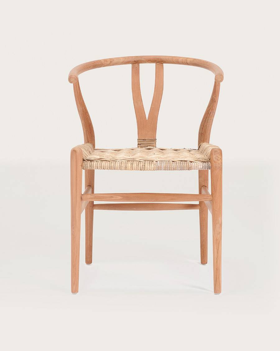 Lyia - Chaise en teck massif et rotin - UNIQKA - Imagen 3