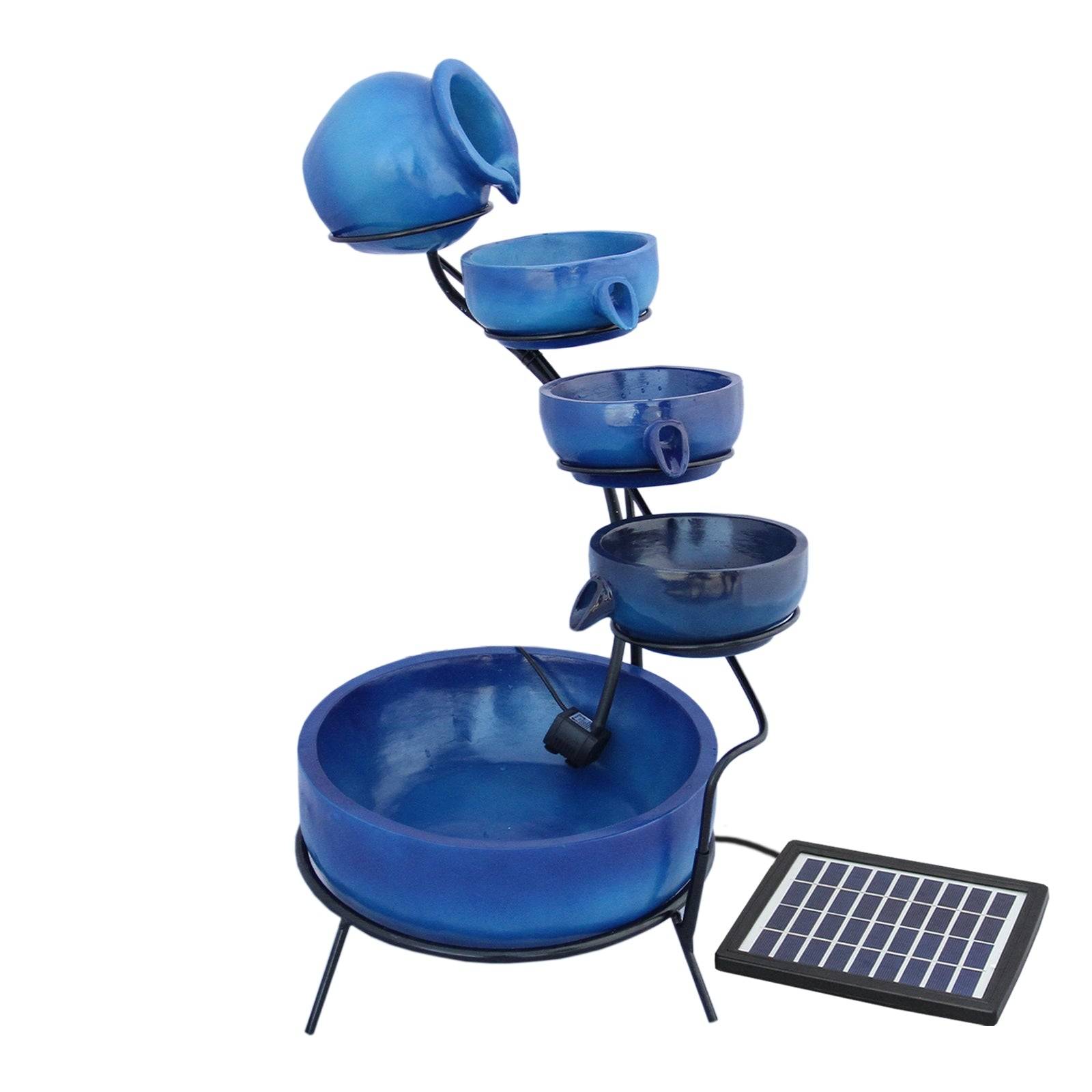 Monstershop - Fontaine Énergie Solaireà 4 Niveaux de Bols Renversants Bleu - Monstershop - Imagen 1