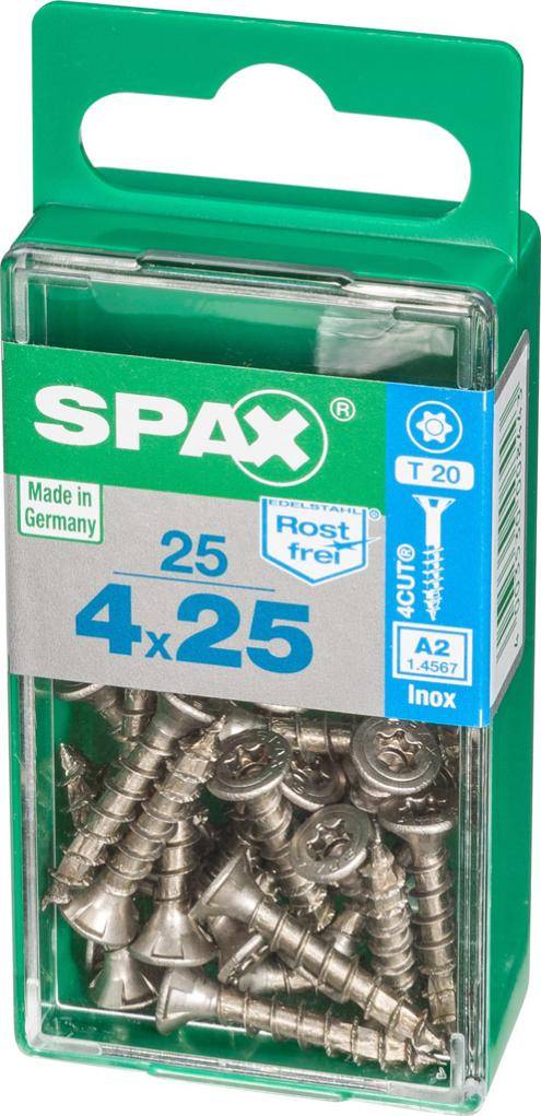 Spax - Lot de 25 vis inox tête fraisée torx SPAX, Diam.4 mm x L.25 mm - Image 5