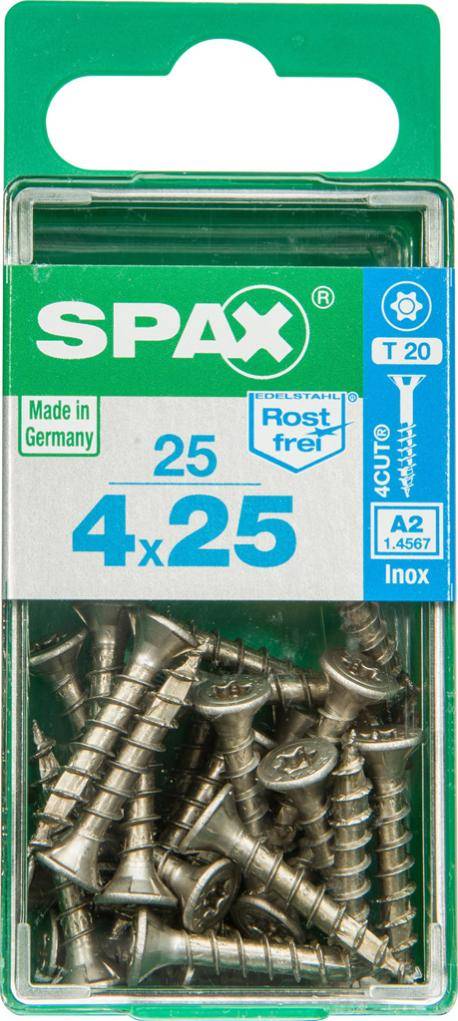 Spax - Lot de 25 vis inox tête fraisée torx SPAX, Diam.4 mm x L.25 mm - Image 4