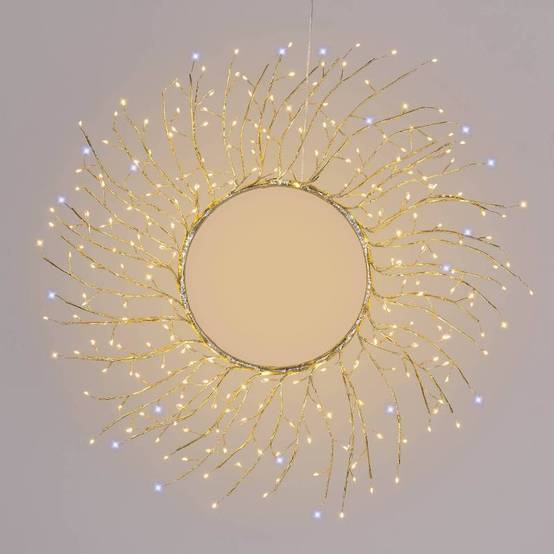 Lotti - Couronne lumineuse 260 micro led blanc chaud et froid scintillant Tiglio ø60cm - Image 1