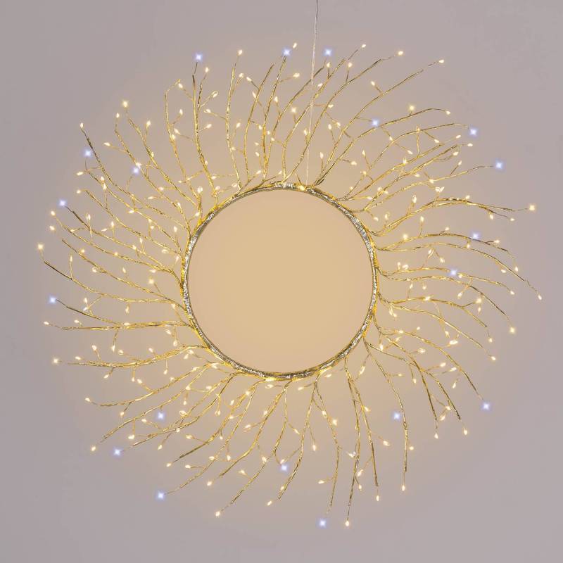 Lotti - Couronne lumineuse 260 micro led blanc chaud et froid scintillant Tiglio ø60cm - Image 1