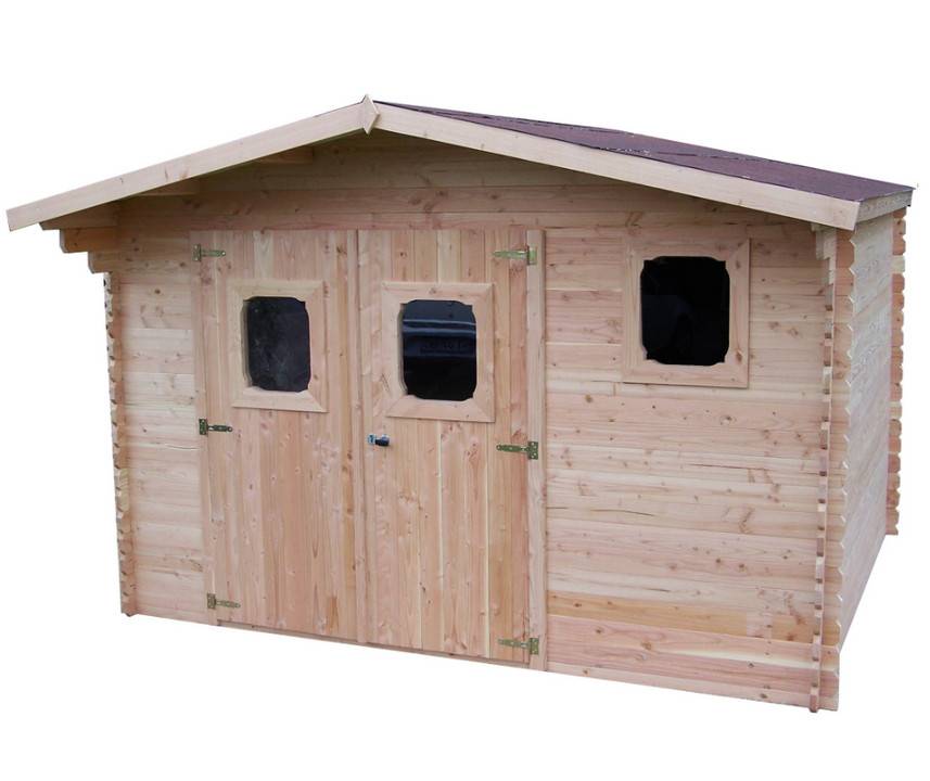 Habrita - Abri DOMMAR Douglas madriers 28 mm - 13,37 m² - sans plancher - toit double pente Habrita - Imagen 1