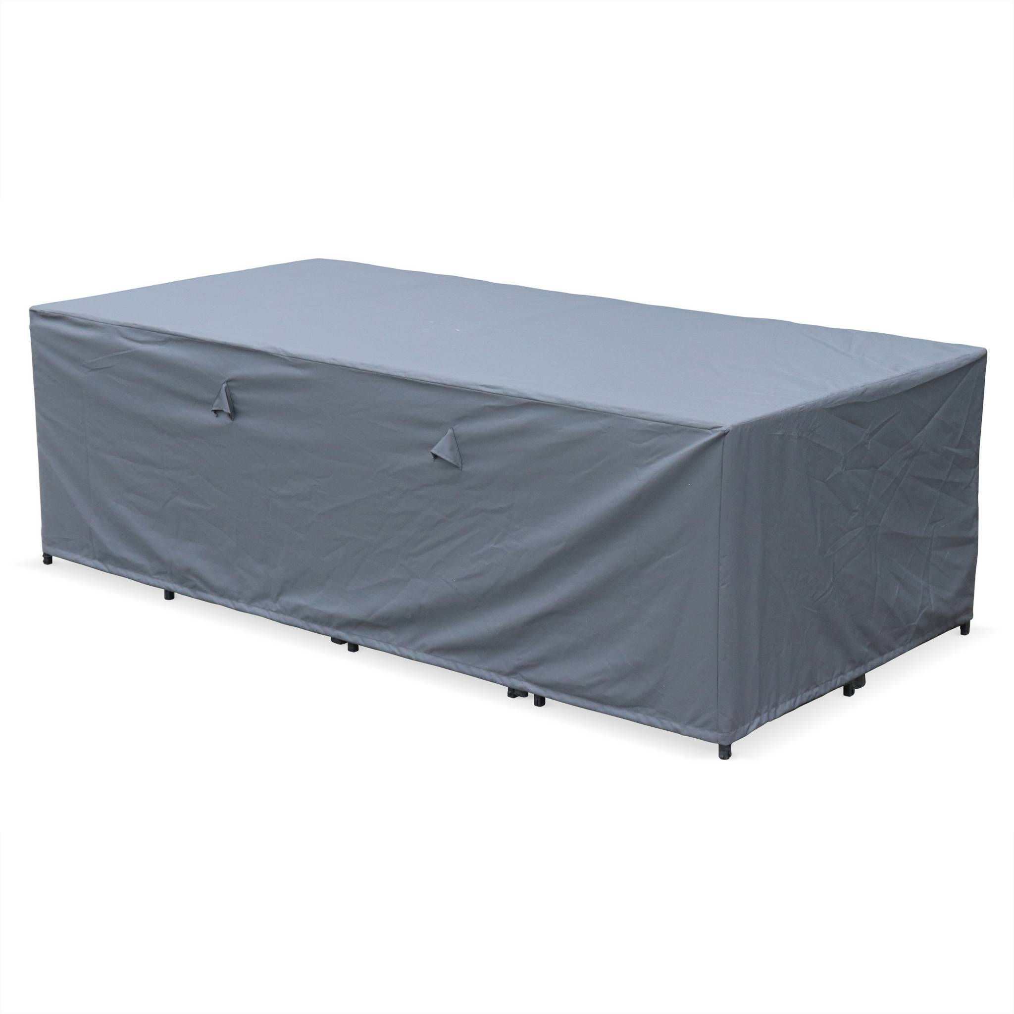 Housse de protection 230x112cm gris foncé - Bâche rectangulaire en polyester enduit PA pour tables de jardin  Firenze 8. Vasto 12. Vabo 12 et | sweeek - Image 1