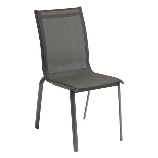 Hesperide - Chaise de jardin empilable "Axant" anthracite & graphite en aluminium traité époxy Hespéride - Image 2