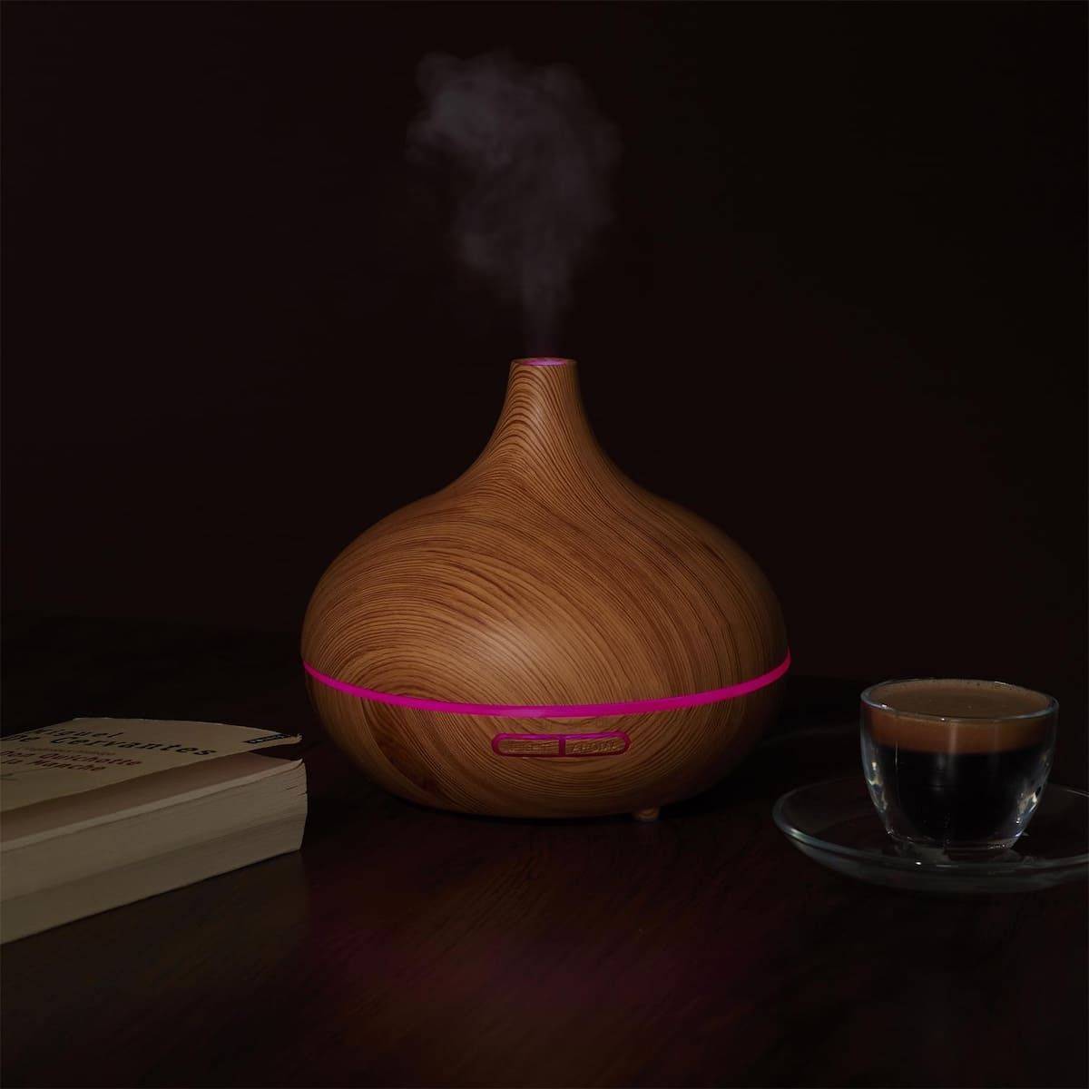 ALTOBUY - Diffuseur d'Huile Essentiel LED avec Finition Bois, Ambiance Parfumée et Élégante pour Maison - GIMAR - Image 2
