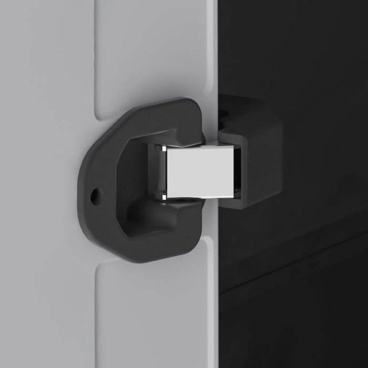 Keter - Armoire de rangement plastique TITAN gris/noir 182 x 80 x 44 cm, 5 demi-tablettes réglables - KETER - Image 3