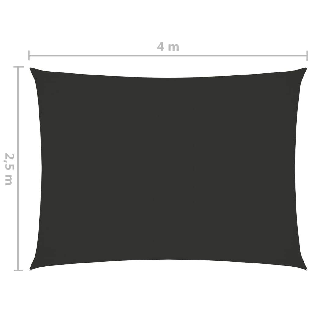Helloshop26 - Voile d'ombrage parasol tissu oxford rectangulaire 2,5 x 4 m anthracite - Imagen 6