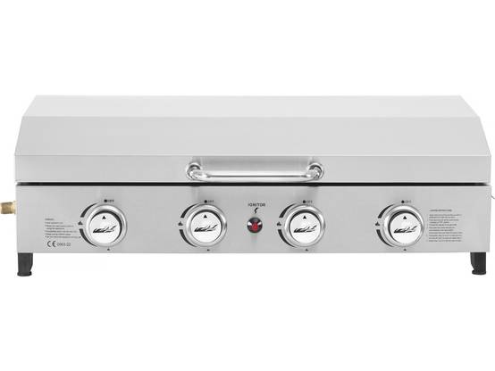 Plancha à Gaz En Inox Avec 4 Bruleurs Et Couvercle "fasto" - 10 Kw - Gris -habitat Et Jardin - Image 1