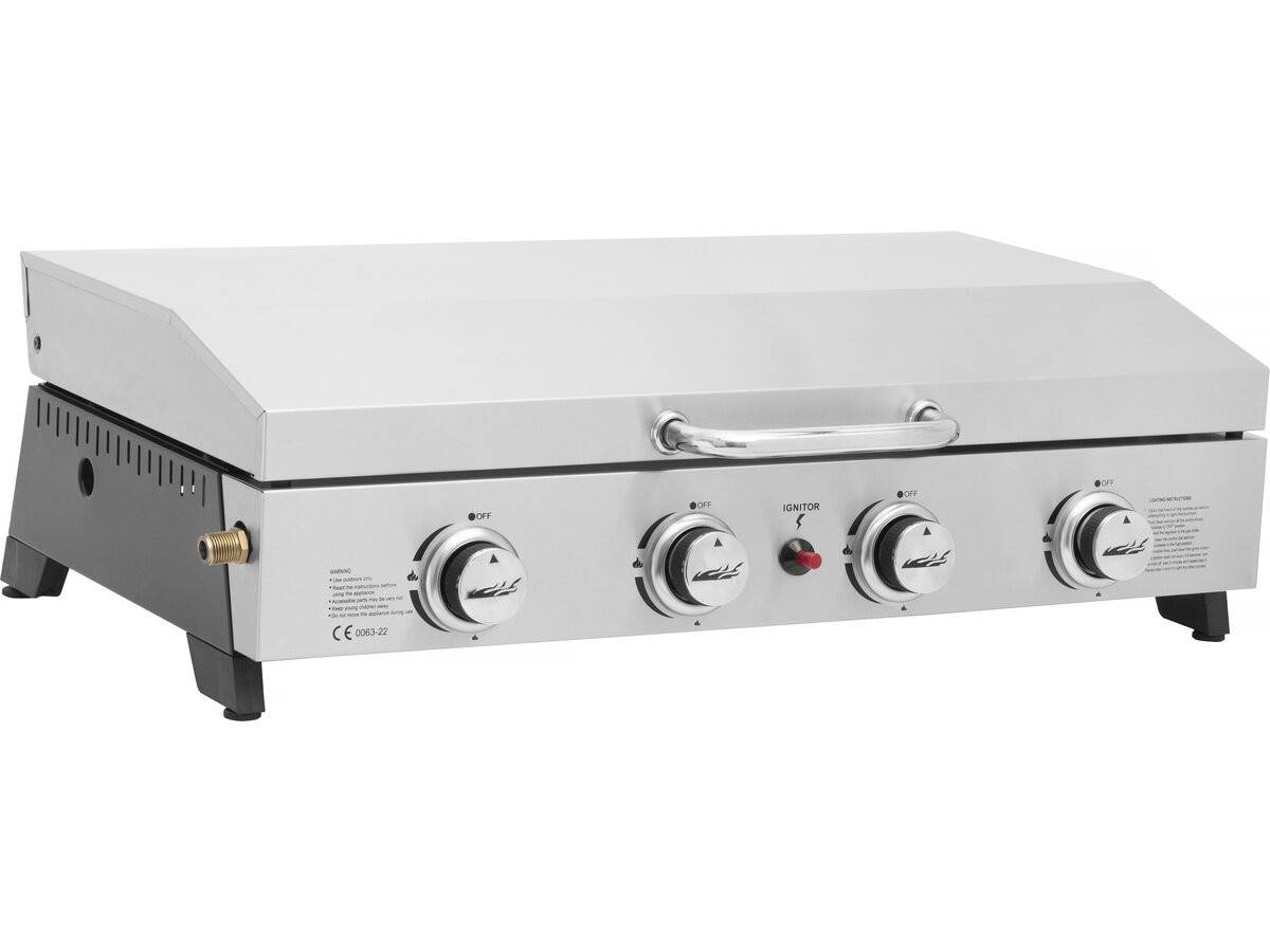 Habitat Et Jardin - Plancha à Gaz En Inox Avec 4 Bruleurs Et Couvercle "fasto" - 10 Kw - Gris -habitat Et Jardin - Imagen 1