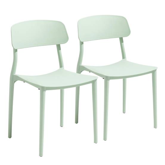 Oviala - Lot de deux chaises en polypropylène vert menthe Sofia - Oviala - Image 1