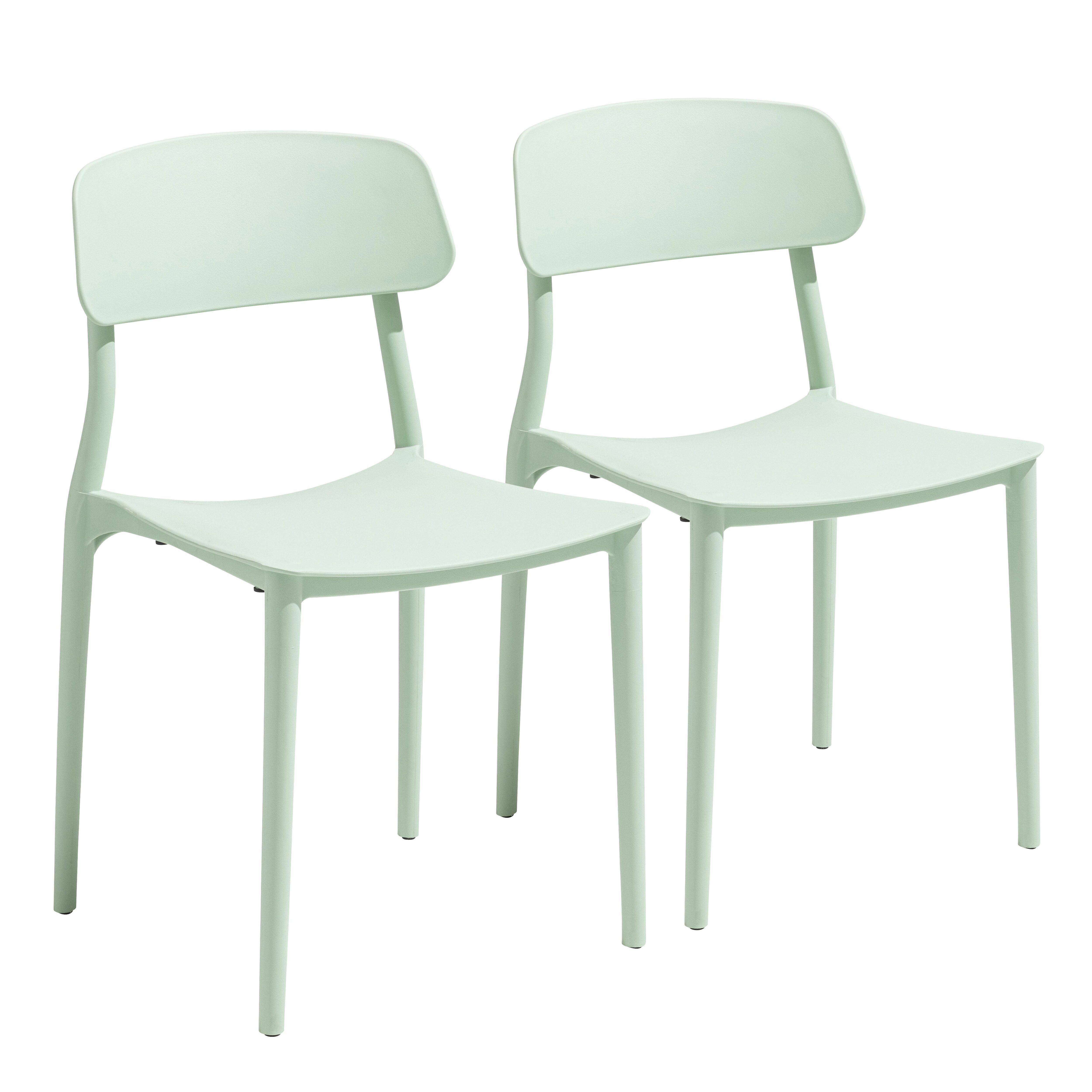 Oviala - Lot de deux chaises en polypropylène vert menthe Sofia - Oviala - Image 1