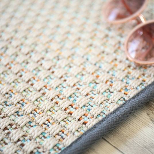 Decoweb - Tapis extérieur ou intérieur en Tissé plat - Sumatra silver multicolore - Galon gris ardoise - 80 x 150 cm - Decoweb - Imagen 5