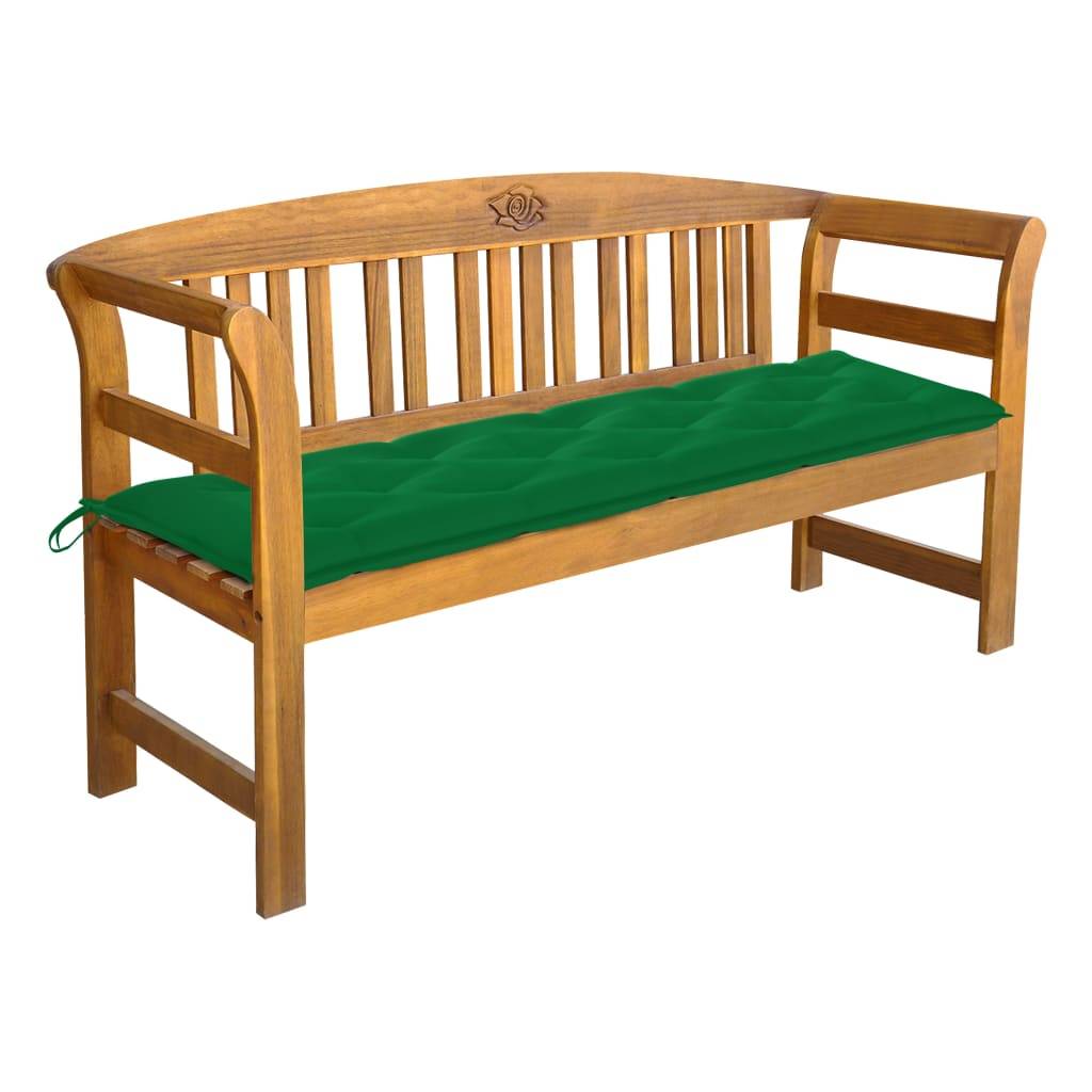 Helloshop26 - Banc de jardin meuble de patio d'extérieur terrasse avec coussin 157 cm bois d'acacia massif - Imagen 1