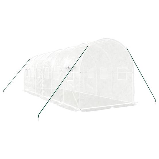 Serre de jardin 12m² - Serre de culture avec cadre en acier blanc 6x2x2 m MAISON CHIC - Image 6