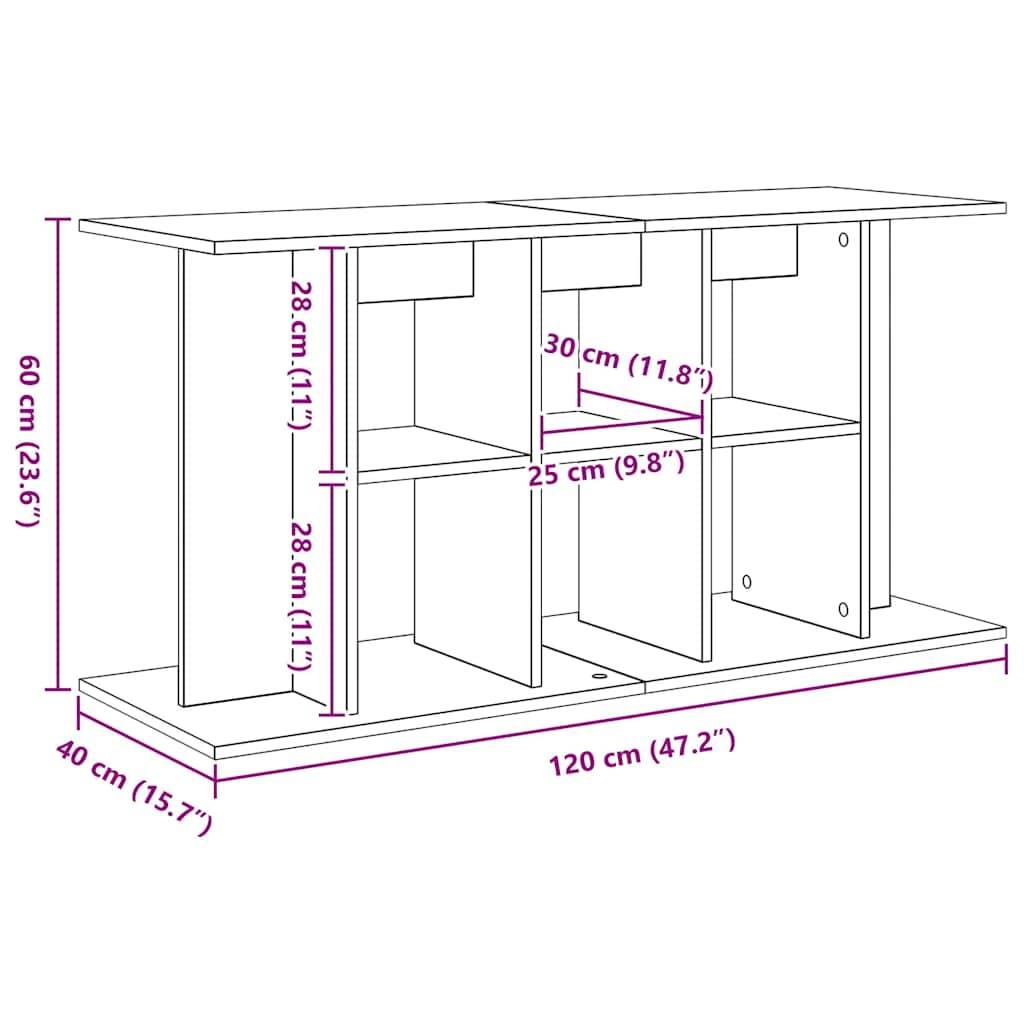 Meuble pour aquarium extra large Chêne Noir 120x40x60 cm avec Étagères - ComfortXL Outdoor Living - Image 10