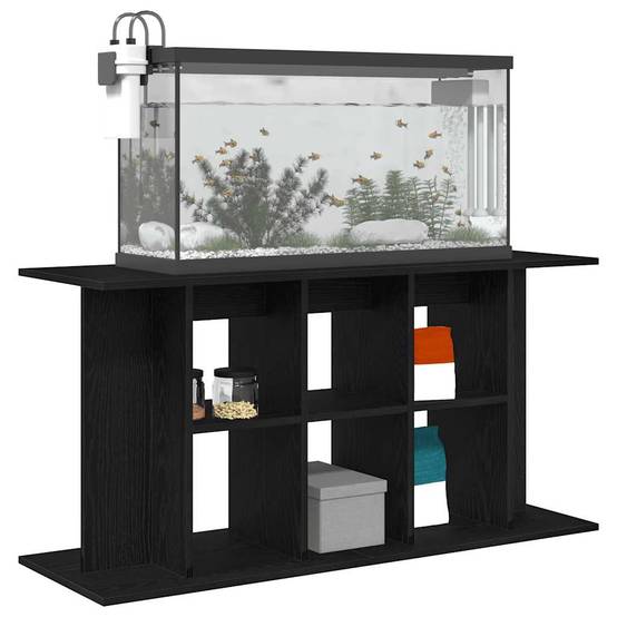 Meuble pour aquarium extra large Chêne Noir 120x40x60 cm avec Étagères - ComfortXL Outdoor Living - Image 4