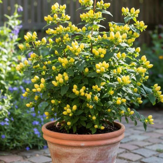 Millepertuis Magical® Sunshine 'Kolmasun', Hypericum à fleurs Jaune - feuillage Persistant - Pot de 3L - 40/60 cm- hauteur à maturité De 1,00 m à 1,5 - Image 5
