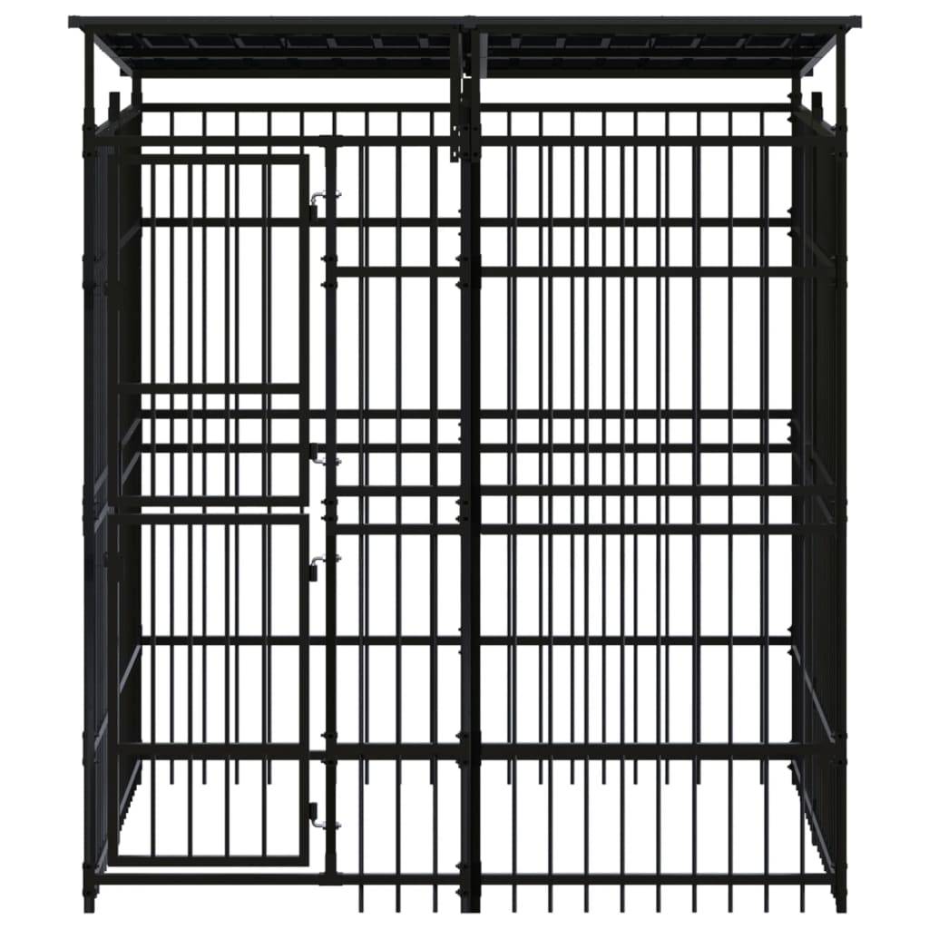 Vidaxl - Chenil d'extérieur avec toit pour chiens Acier 3,69 m² vidaXL 3097965 - Imagen 2