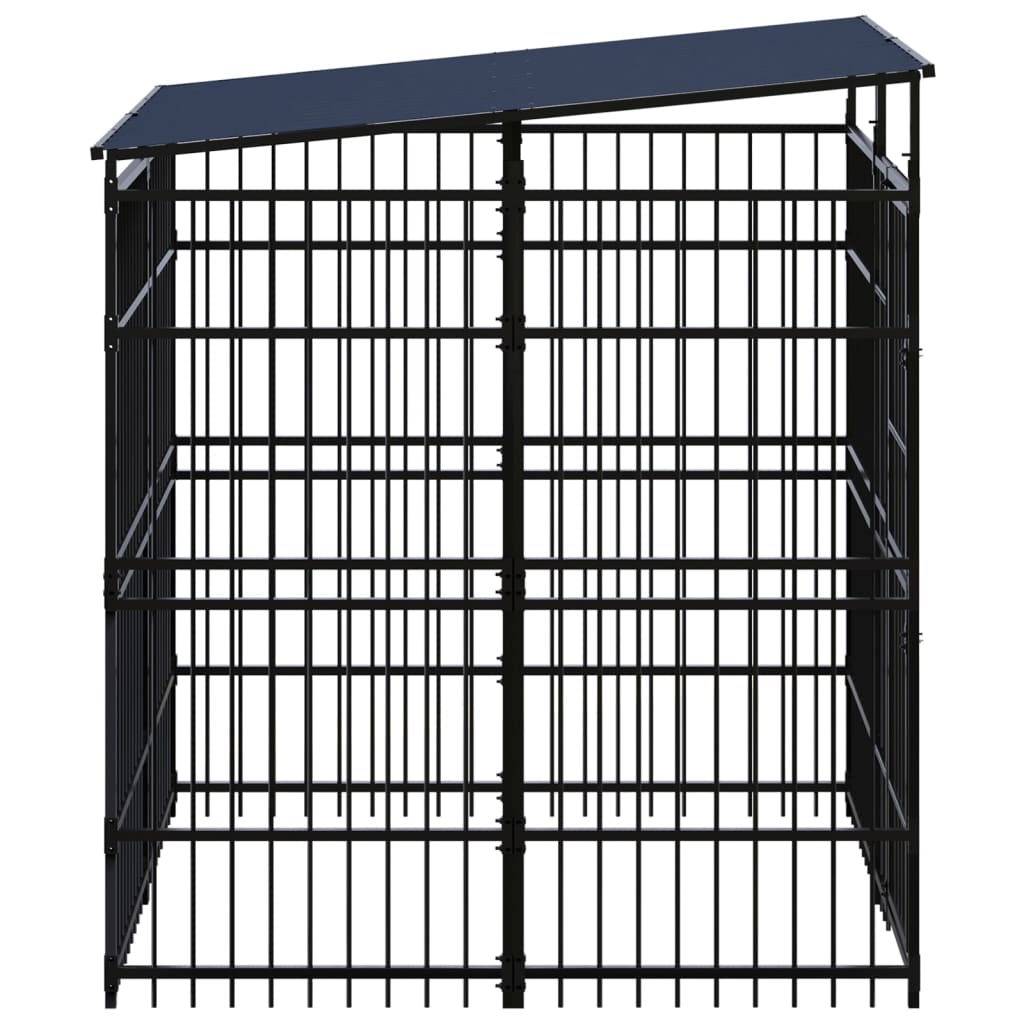 Vidaxl - Chenil d'extérieur avec toit pour chiens Acier 3,69 m² vidaXL 3097965 - Imagen 3