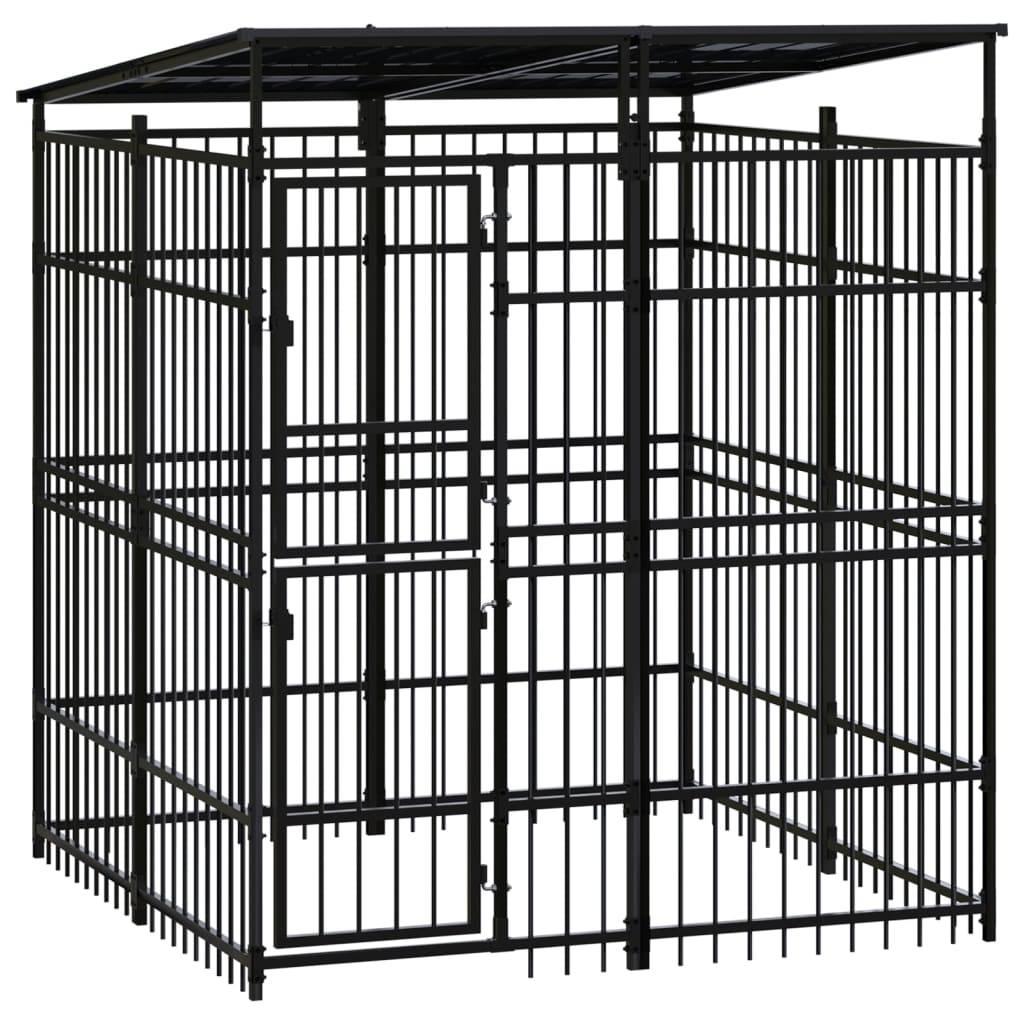 Vidaxl - Chenil d'extérieur avec toit pour chiens Acier 3,69 m² vidaXL 3097965 - Imagen 1
