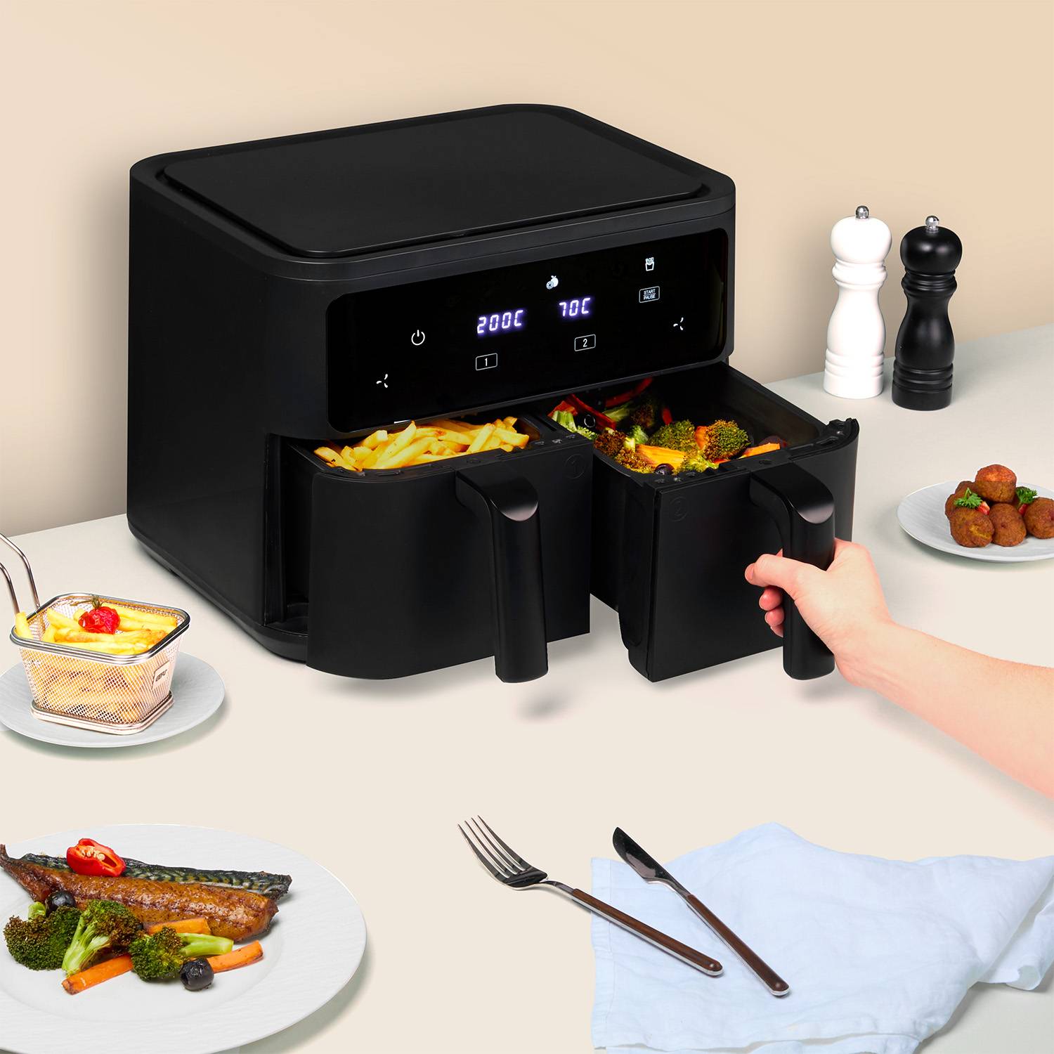 H.Koenig - friteuse sans huile double bac - FRY900 H.Koenig - Imagen 7
