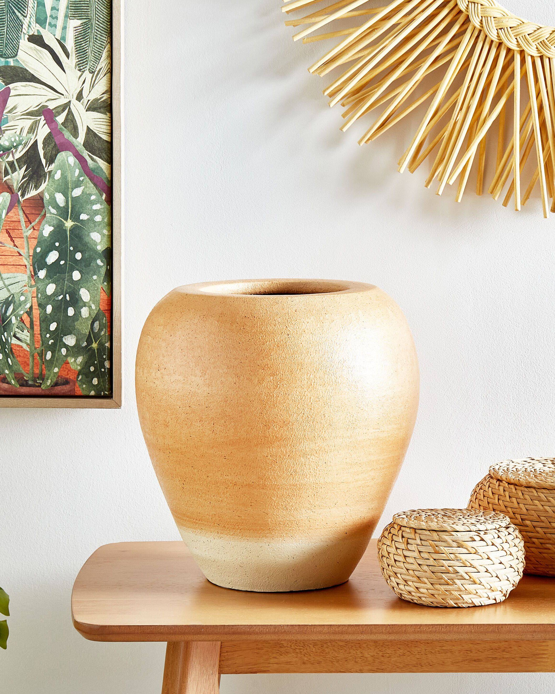 Beliani - Vase décoratif Terre cuite Marron clair SKIONE - 30x30x34- Beliani - Image 1