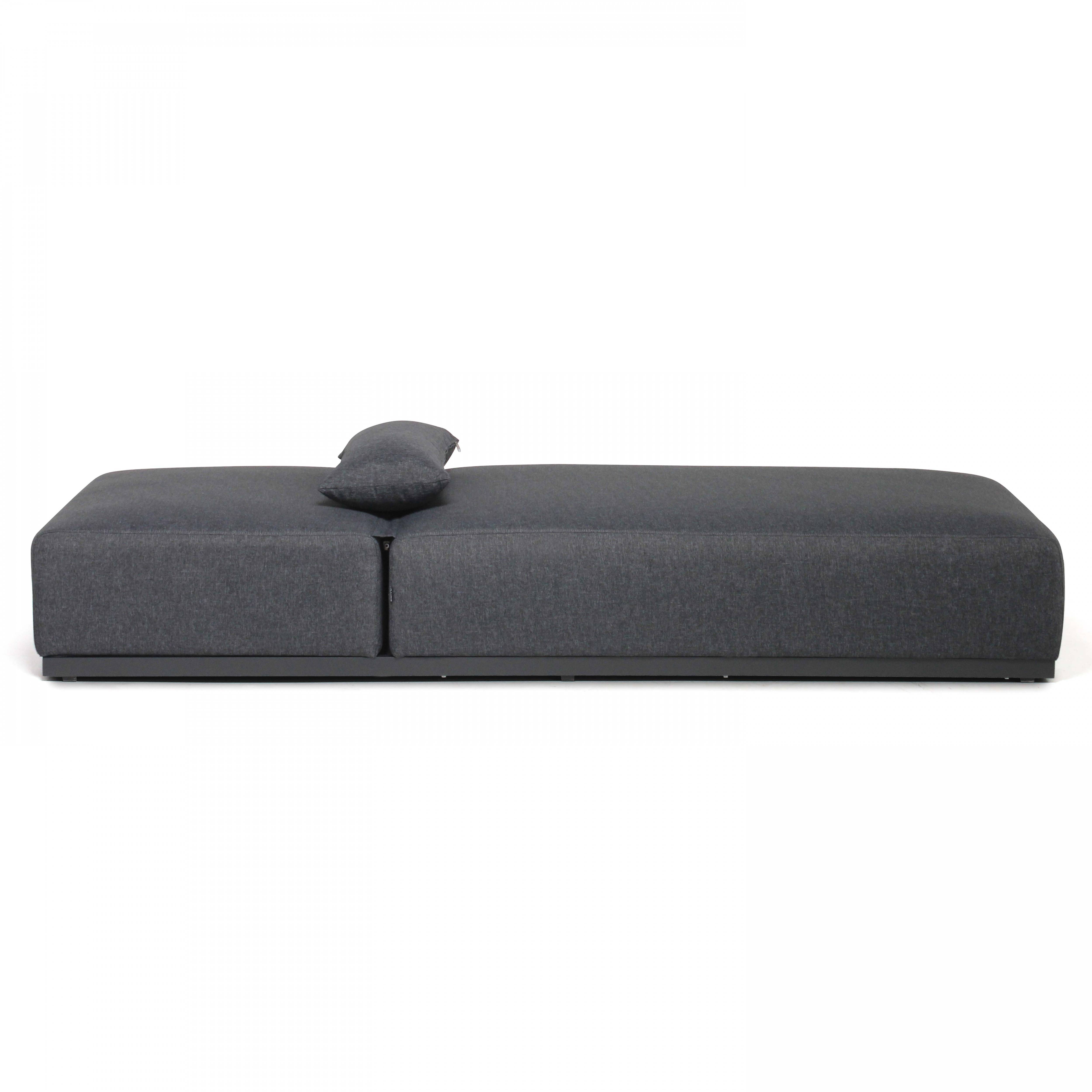 Oviala - Bain de soleil avec coussin inclinable 5 positions gris Havana - Oviala - Imagen 4