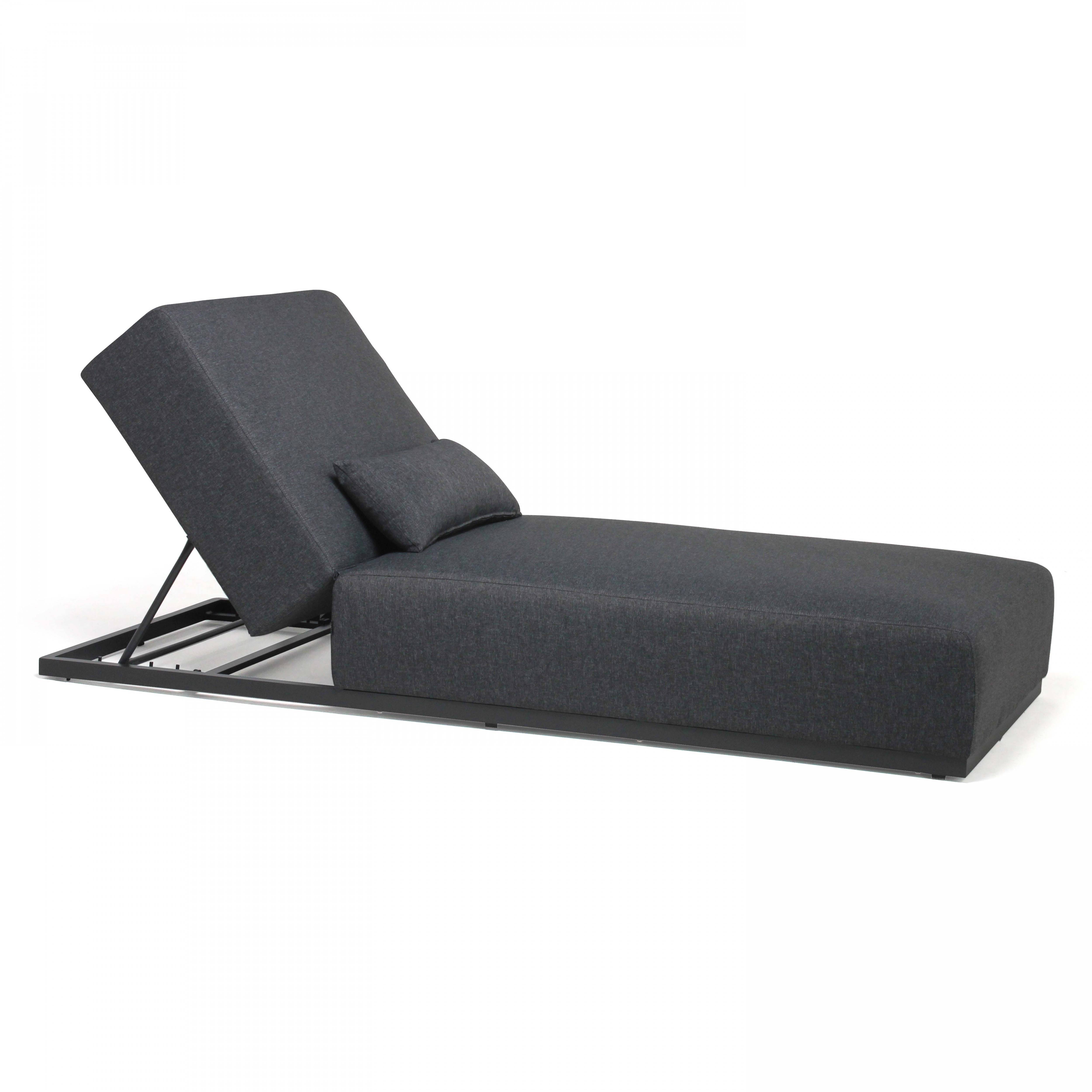 Oviala - Bain de soleil avec coussin inclinable 5 positions gris Havana - Oviala - Imagen 1