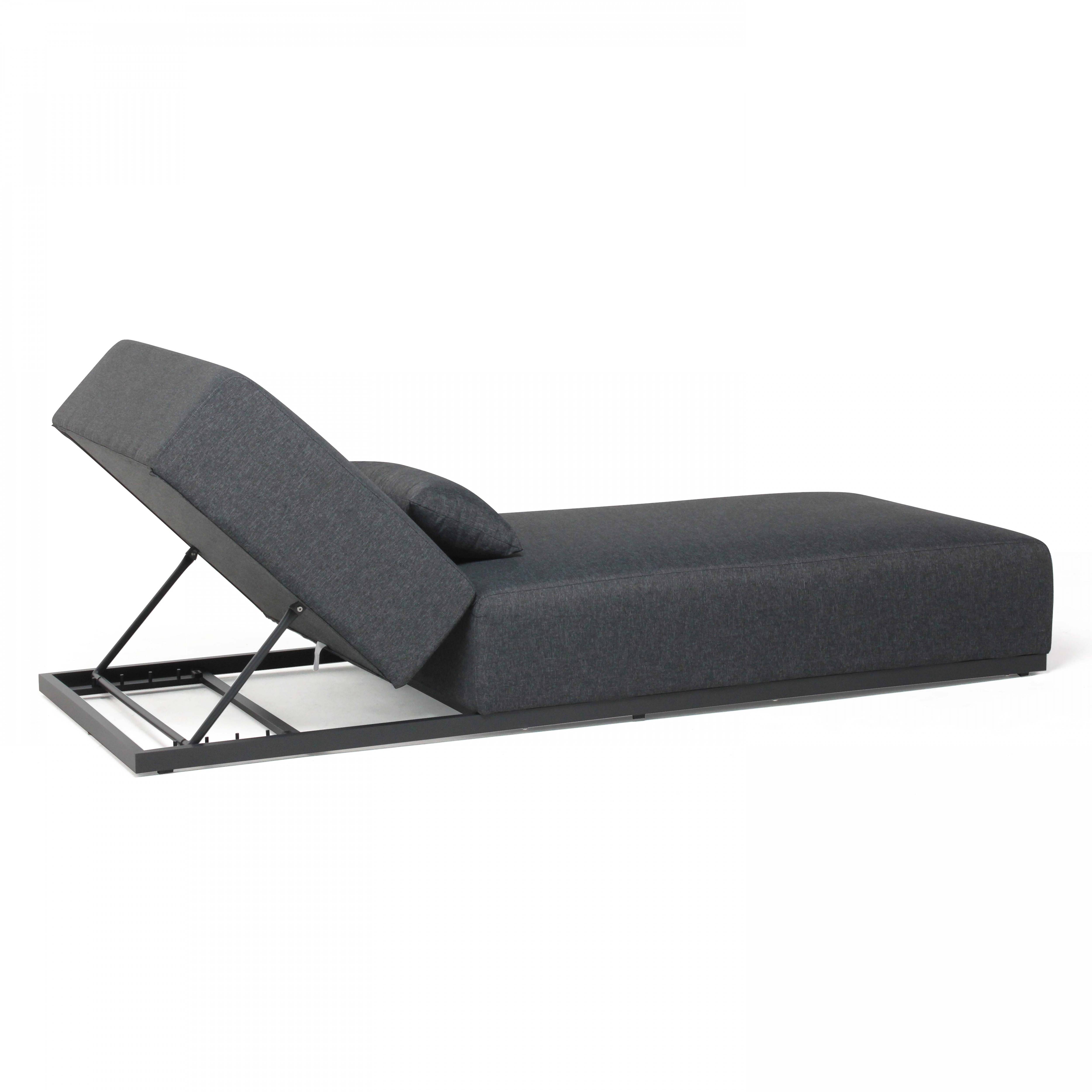 Oviala - Bain de soleil avec coussin inclinable 5 positions gris Havana - Oviala - Imagen 3