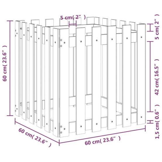 Prolenta Premium - Jardinière bois noir 60 x 60 x 60 cm - Prolenta premium p328.9 - Image 9
