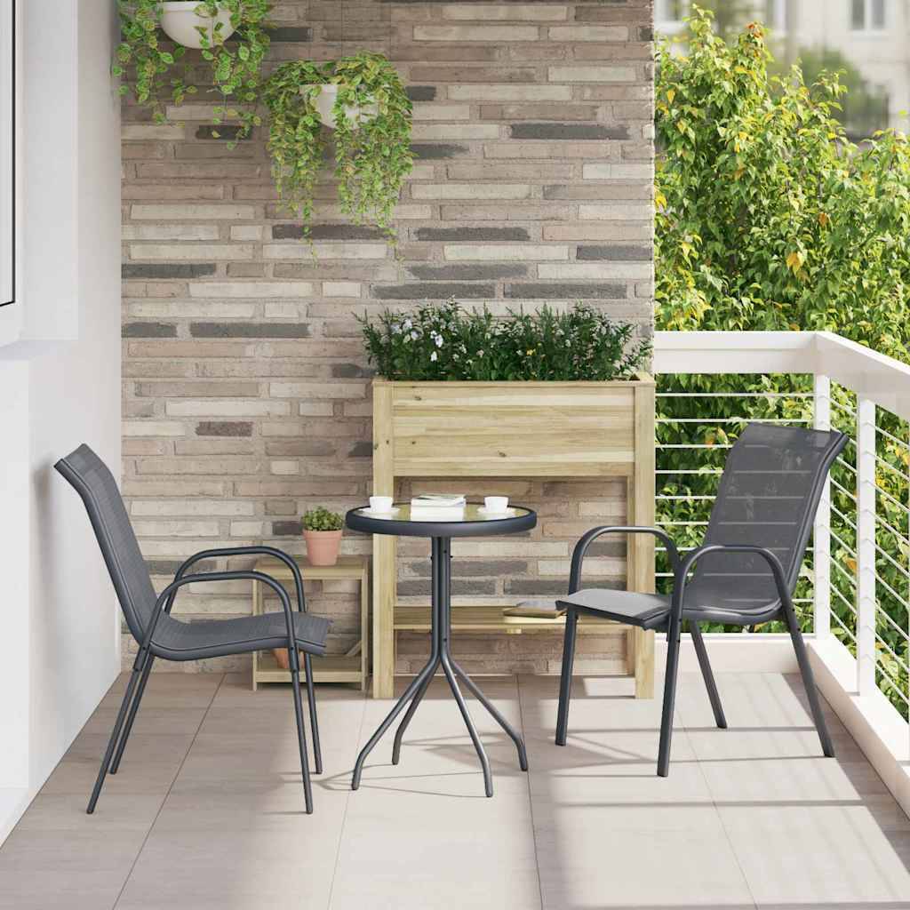 Salon de jardin 2 personnes en Acier et Textilène moderne pour balcon ou jardin Gris – ComfortXL Outdoor Living