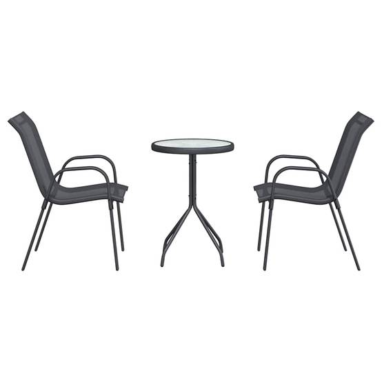 Salon de jardin 2 personnes en Acier et Textilène moderne pour balcon ou jardin Gris – ComfortXL Outdoor Living - Image 7