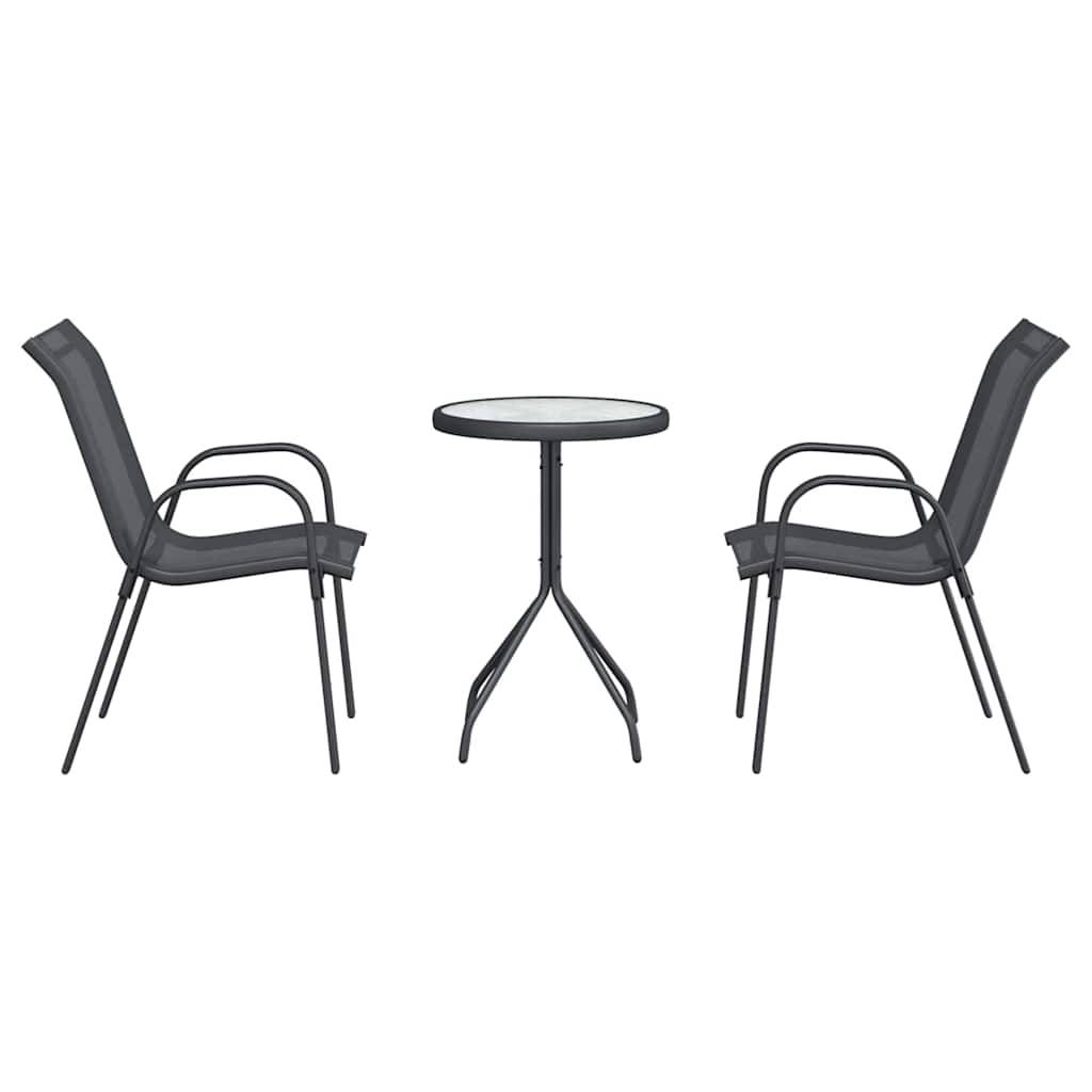 Salon de jardin 2 personnes en Acier et Textilène moderne pour balcon ou jardin Gris – ComfortXL Outdoor Living - Image 7
