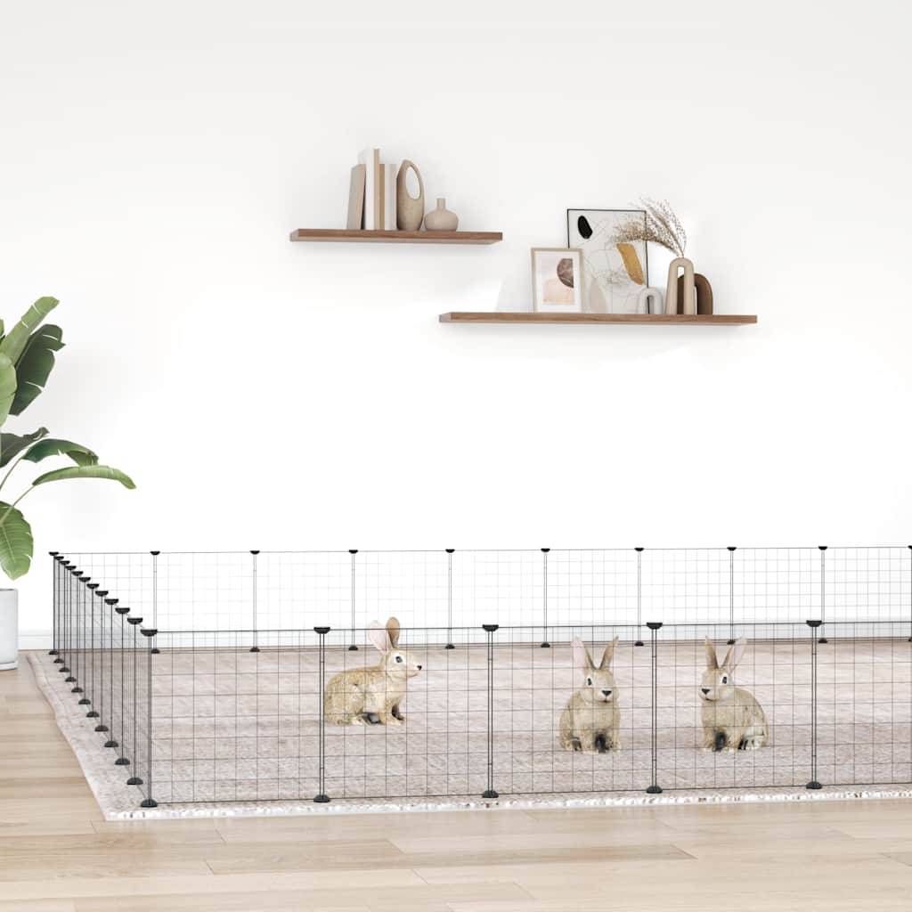Vidaxl - Cage animaux de compagnie à 44 panneaux et porte Noir 385x385x35 cm vidaXL 3114022 - Imagen 1