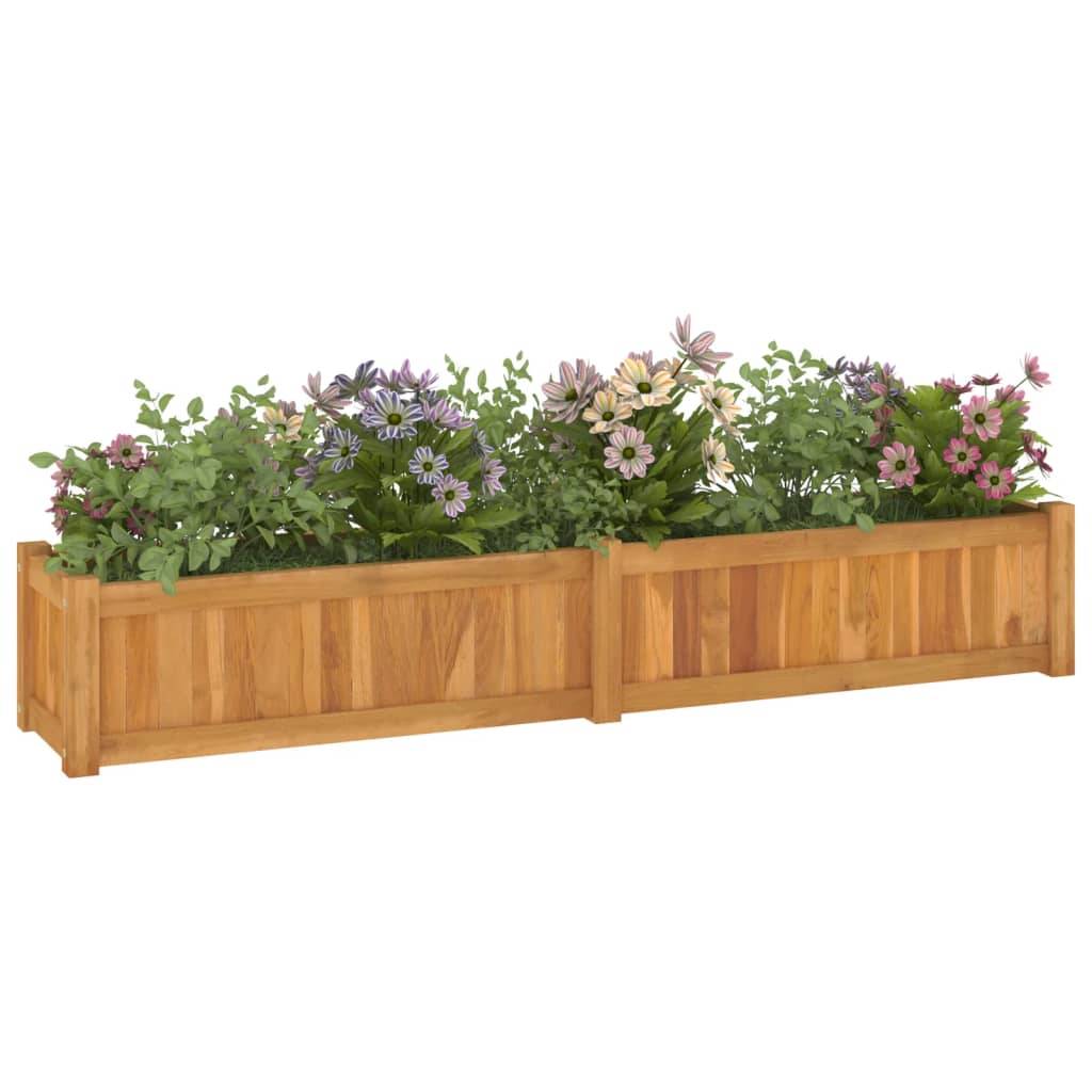 Jardinière | Lit surélevé 150x30x25 cm bois massif de teck - Image 3