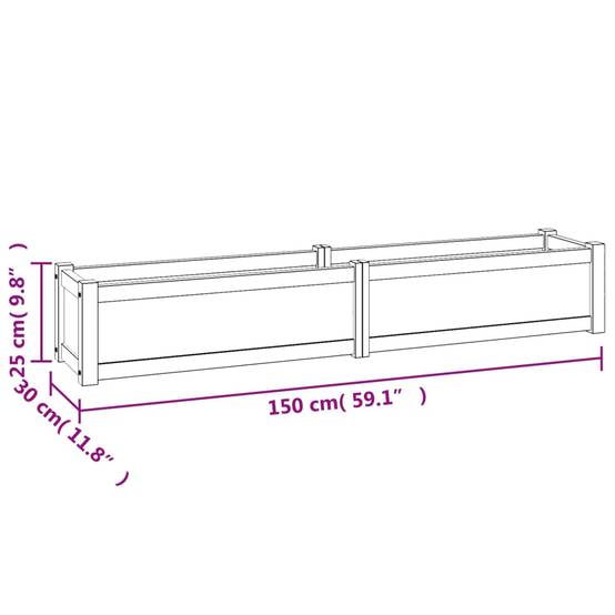 Jardinière | Lit surélevé 150x30x25 cm bois massif de teck - Image 8