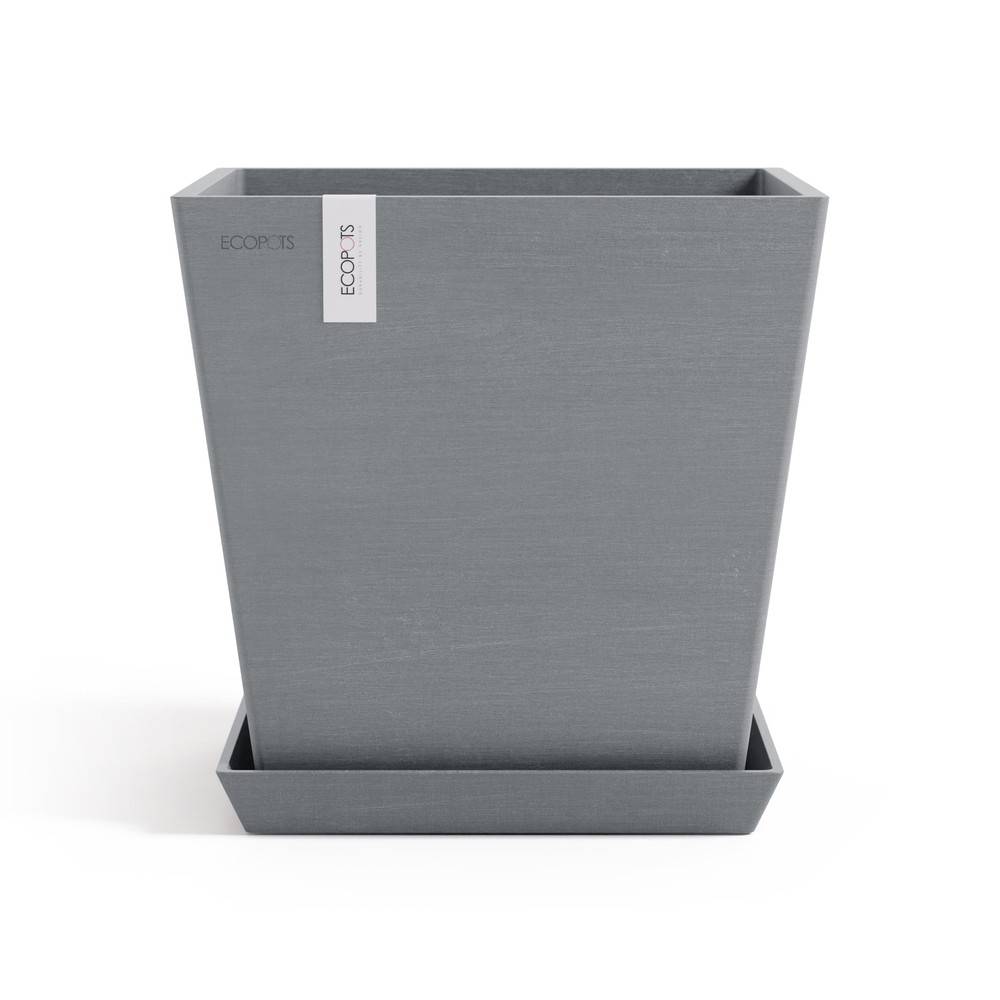 Ecopots - Pot Carré Rotterdam 25 Bleu Gris + réservoir d'eau - 25,2 x 25,2 x H. 24,5 cm - 10,7 L ECOPOTS - Imagen 3