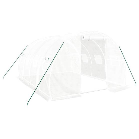 Serre Tunnel Jardin Acier Galvanisé PE Culture Potager Protection Hiver 12m² Blanc - ComfortXL Outdoor Living - Image 2