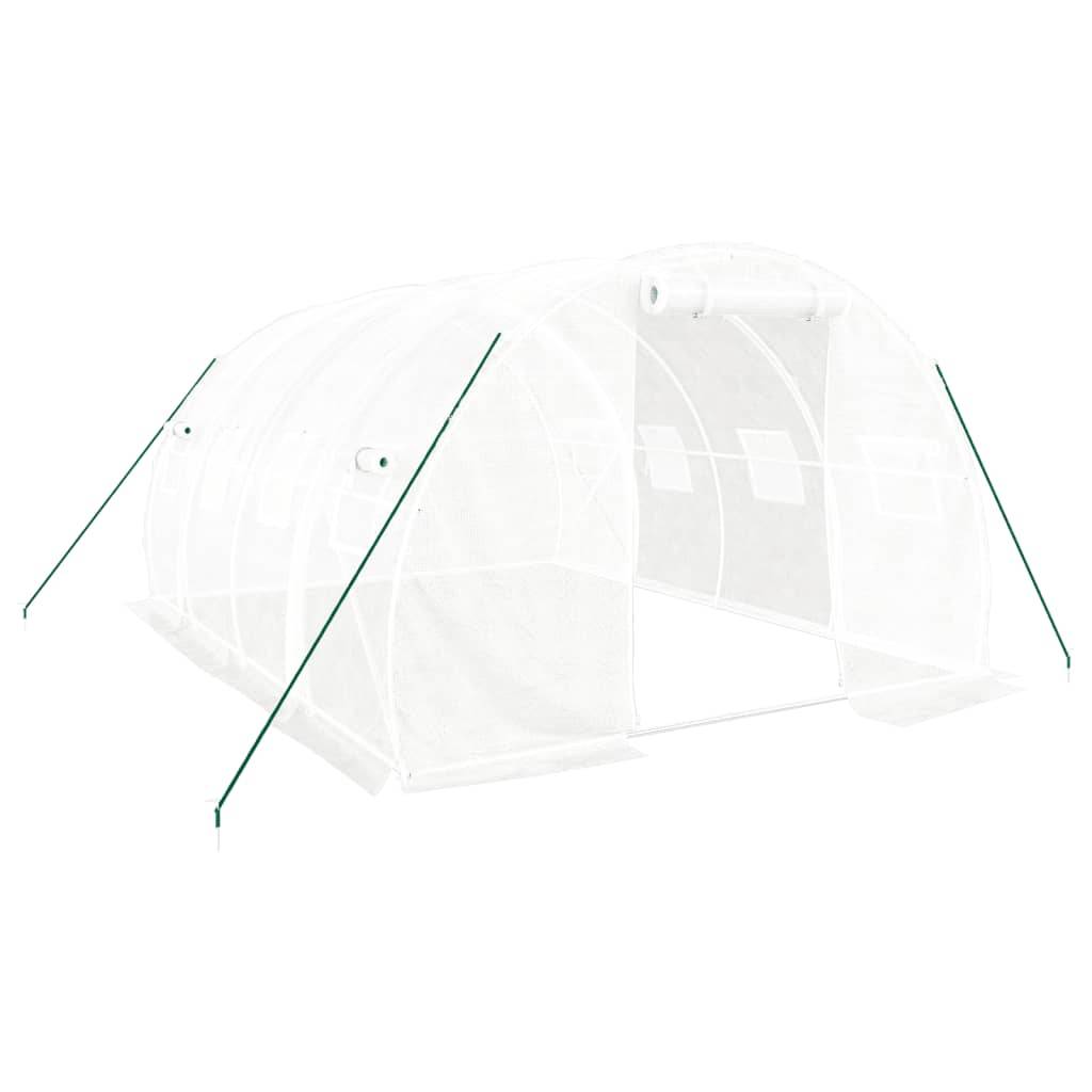 Serre Tunnel Jardin Acier Galvanisé PE Culture Potager Protection Hiver 12m² Blanc - ComfortXL Outdoor Living - Image 2
