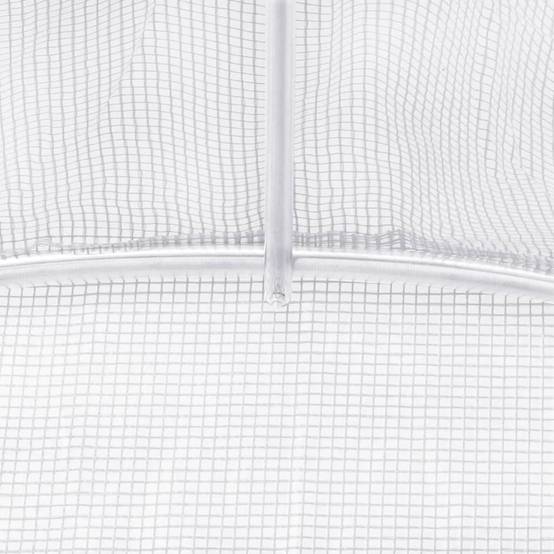 Serre Tunnel Jardin Acier Galvanisé PE Culture Potager Protection Hiver 12m² Blanc - ComfortXL Outdoor Living - Image 9